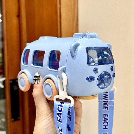 Cute Bus Water Bottle (500ml Blue)