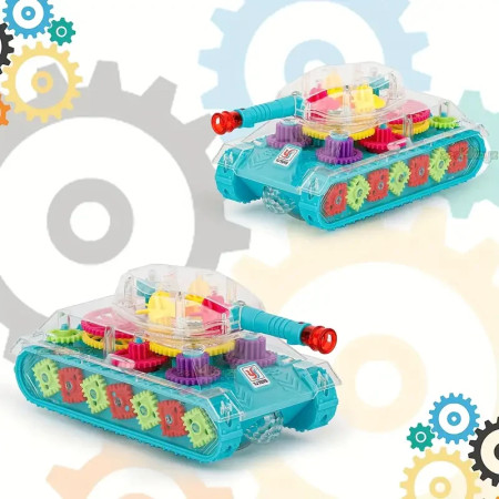 Transparent 3D Toy Tank (৩টি ব্যাটারি ফ্রি)